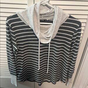 Striped Gray and White Women’s Sweater